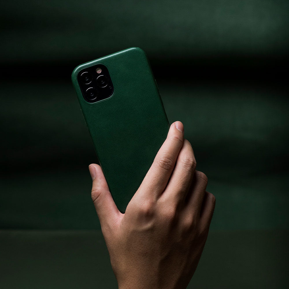 iPhone 12 Series Original 360 Drop Protective Leather Case - Forest Green