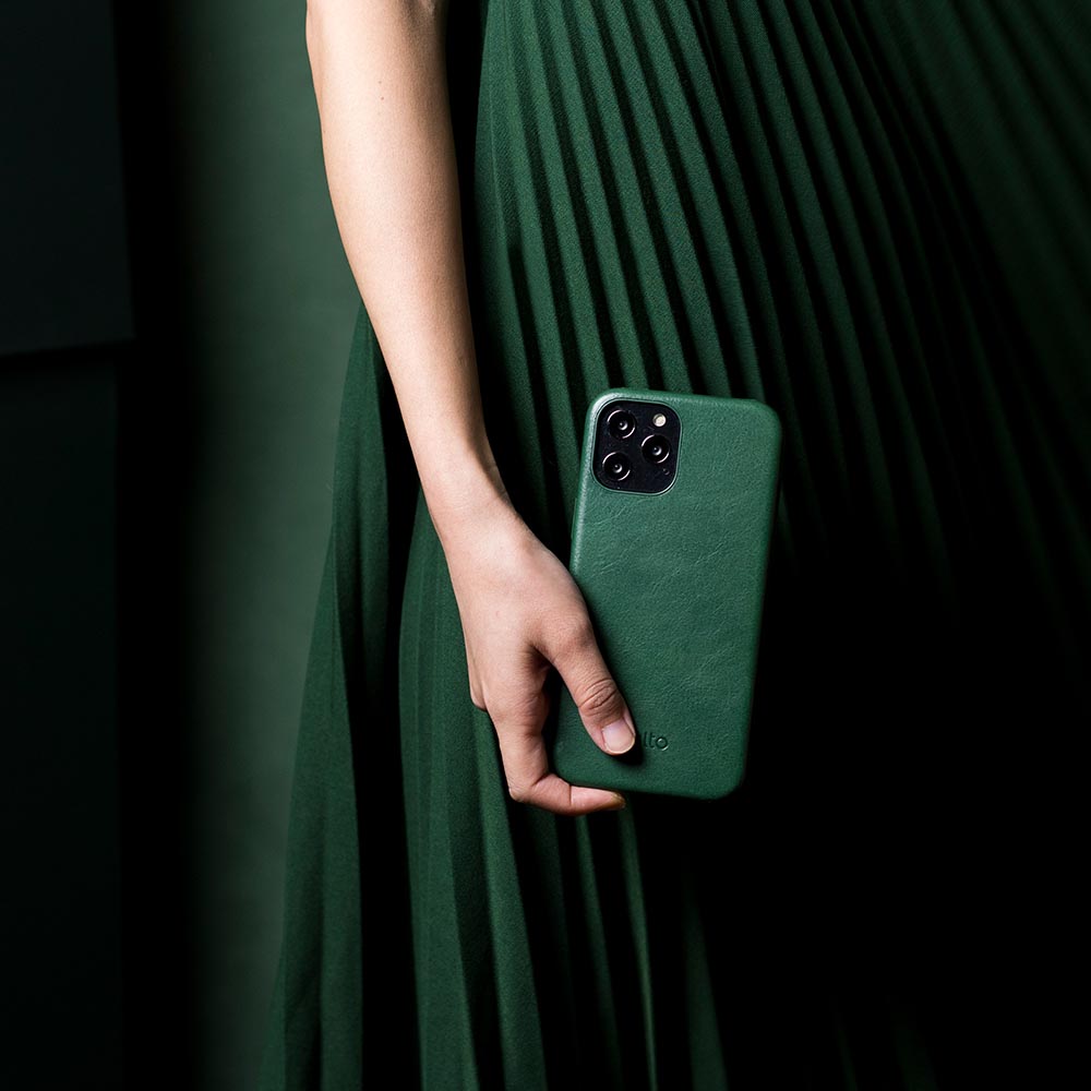 iPhone 12 Series Original 360 Drop Protective Leather Case - Forest Green