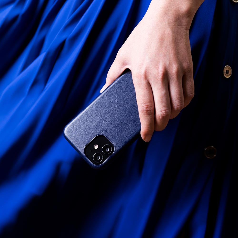 iPhone 12 Series Original 360 Drop Protective Leather Case - Navy Blue