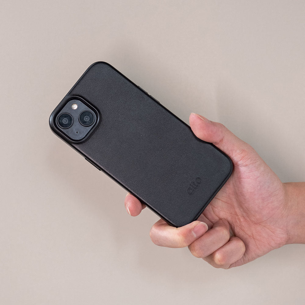 iPhone14シリーズオリジナルドロップ保護革ケース-RavenBlack