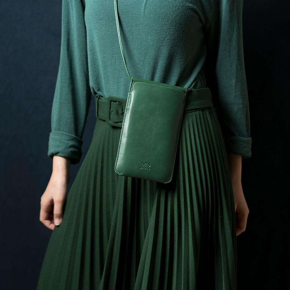 Leather Phone Purse – Forest Green