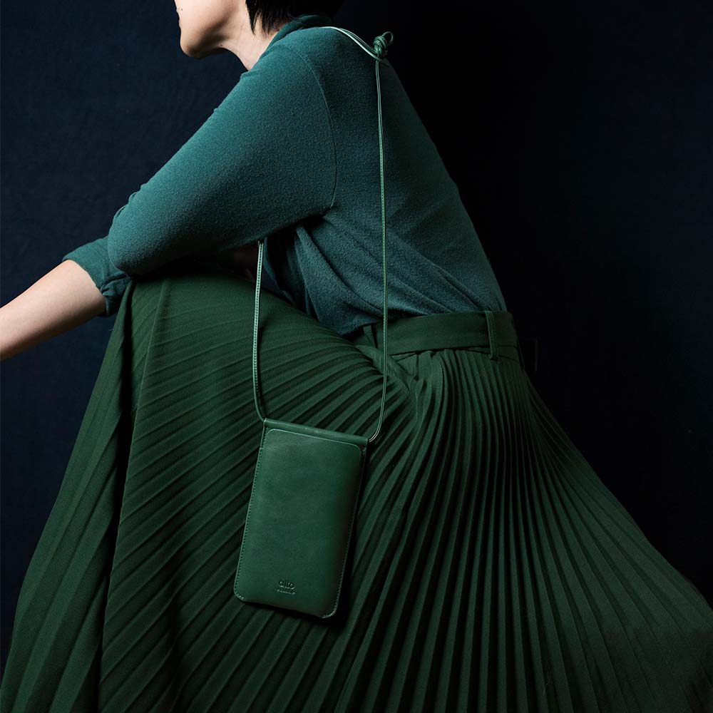 Leather Phone Purse – Forest Green
