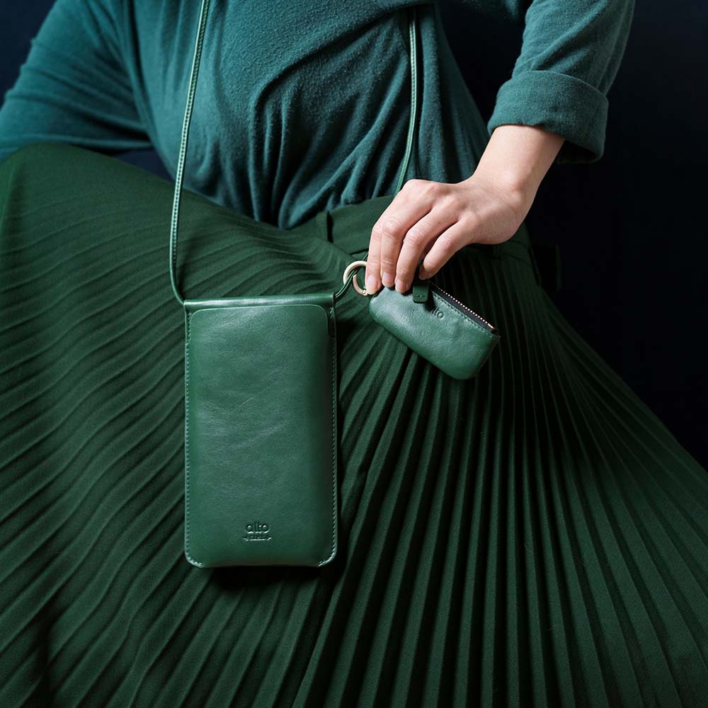 Leather Phone Purse – Forest Green
