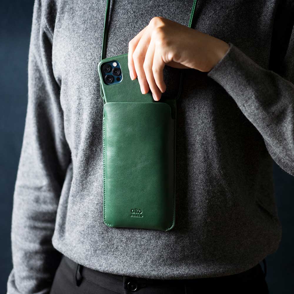 Leather Phone Purse – Forest Green