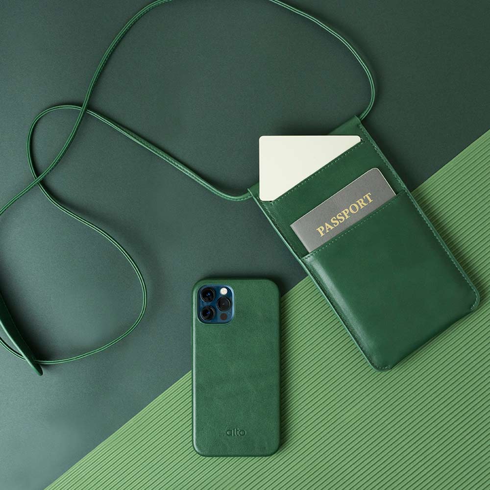 Leather Phone Purse – Forest Green
