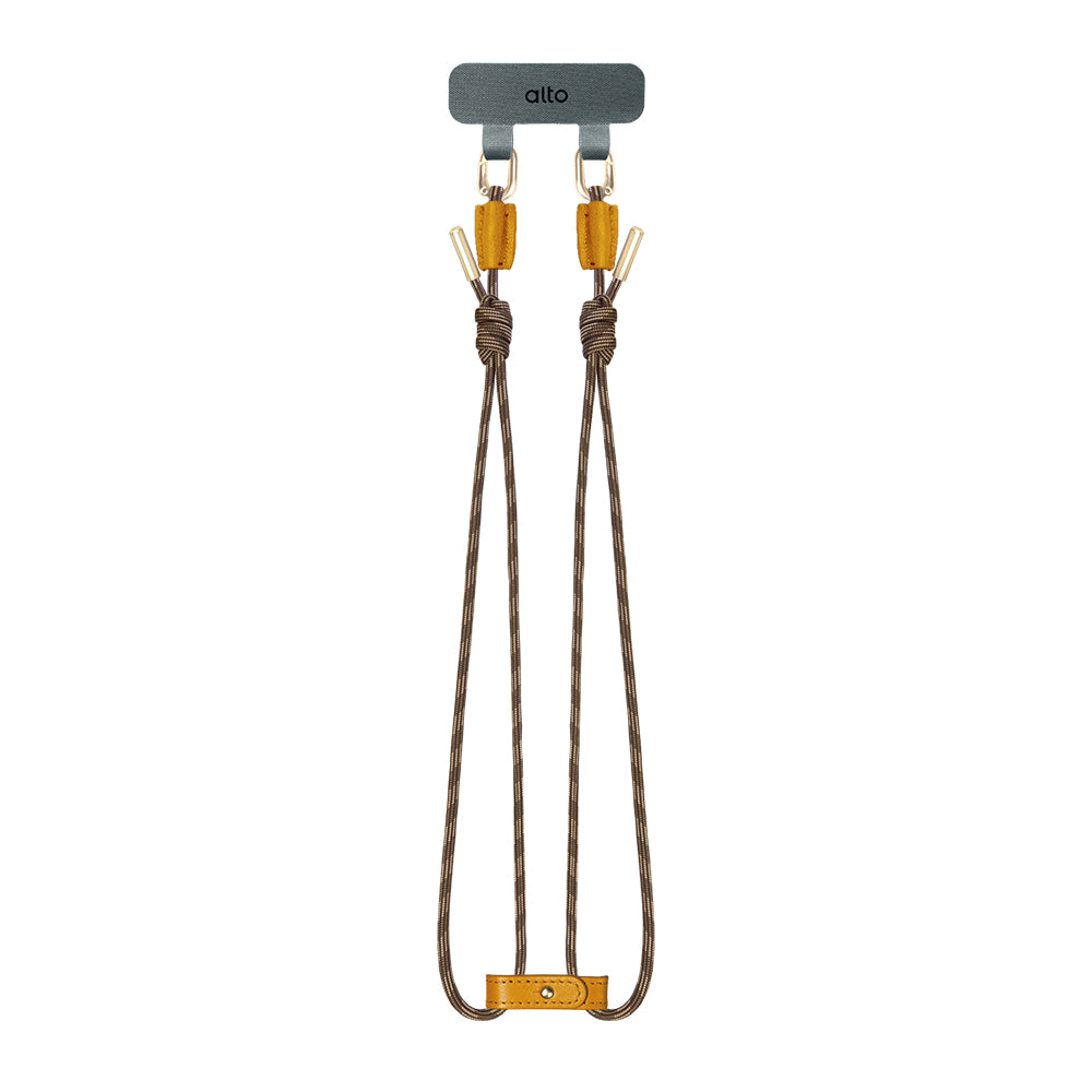 Phone Lanyards Connector + 4mm Comfort Nylon Strap – Linen Brown