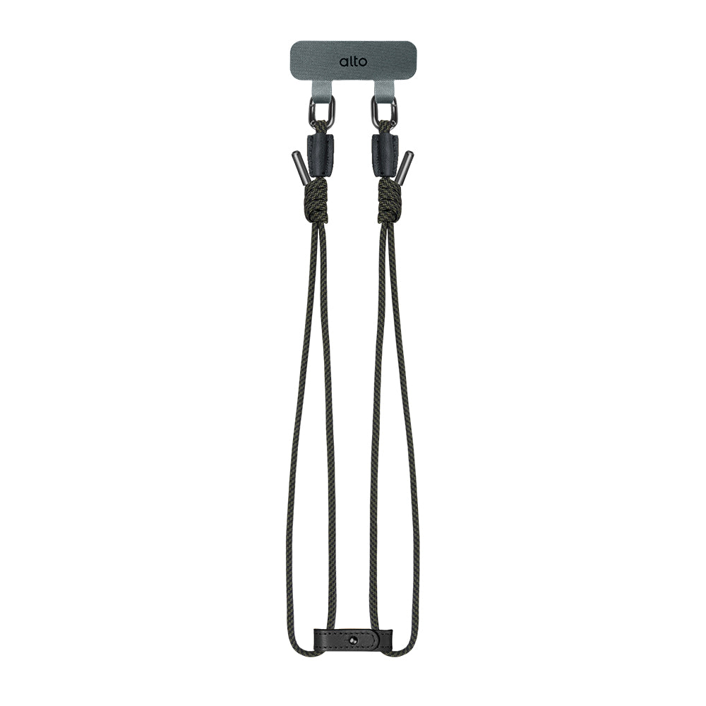 Phone Lanyards Connector + 4mm Comfort Nylon Strap – Plaid Green