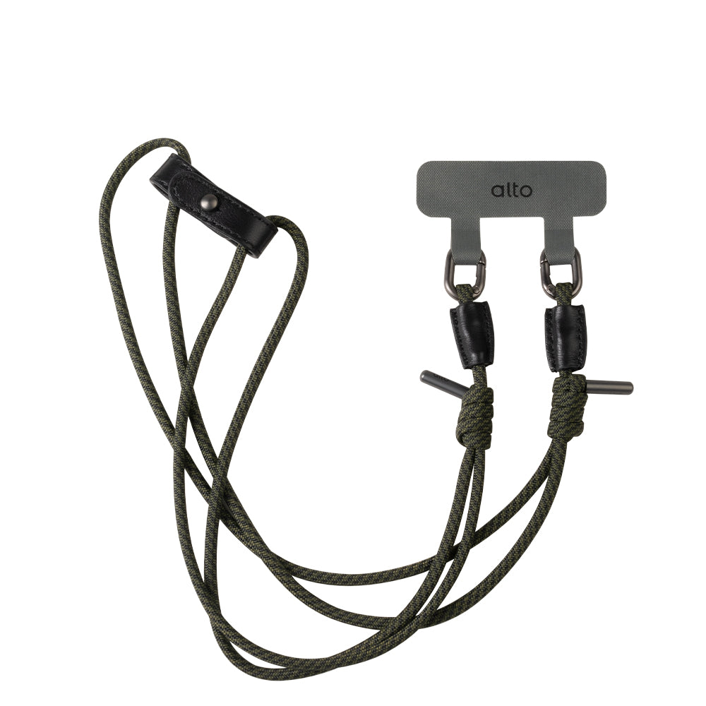 Phone Lanyards Connector + 4mm Comfort Nylon Strap – Plaid Green