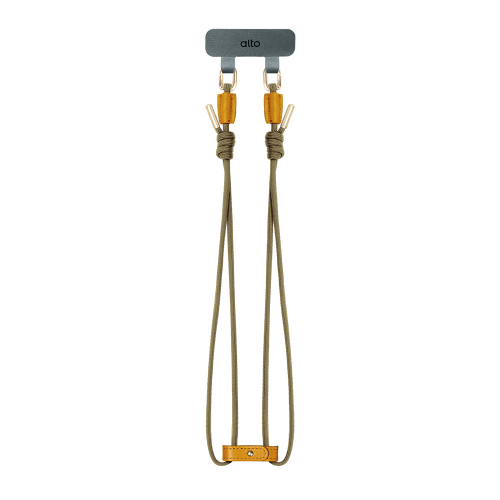 Phone Lanyards Connector + 4mm Comfort Nylon Strap – Caramel Brown