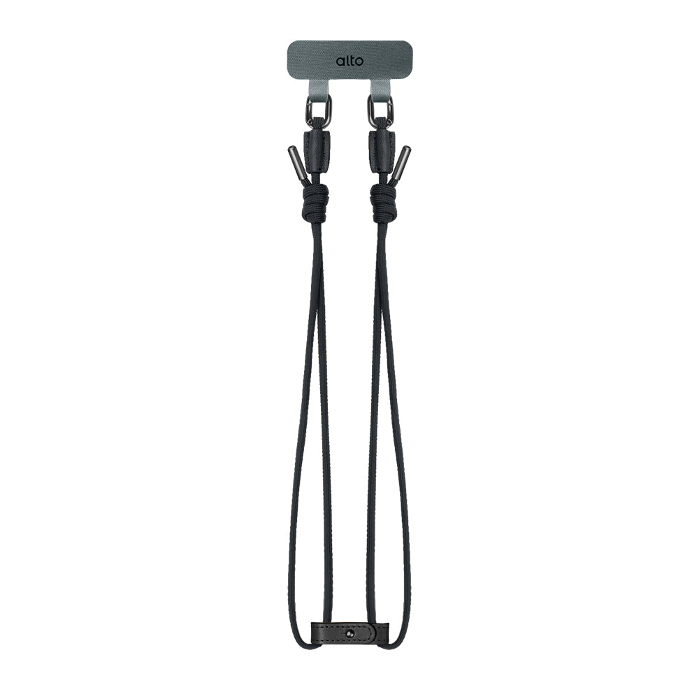 Phone Lanyards Connector + 4mm Comfort Nylon Strap – Raven Black