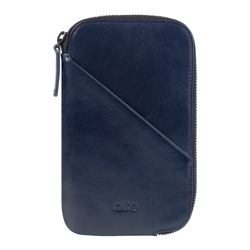 Leather Phone Wallet – Navy Blue