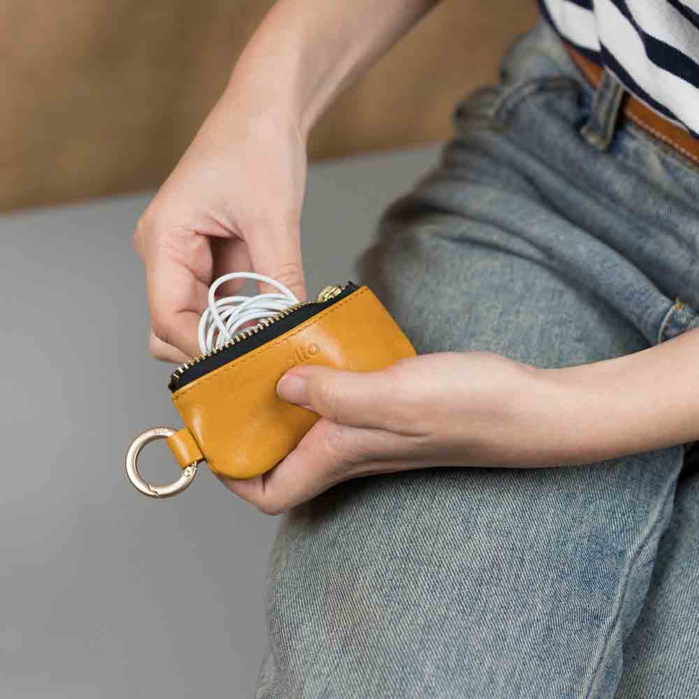 Leather Coin Pouch – Caramel Brown