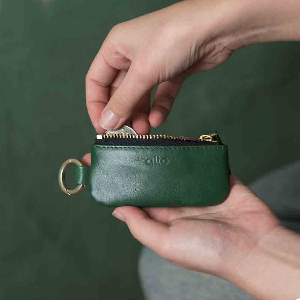 Leather Coin Pouch – Forest Green