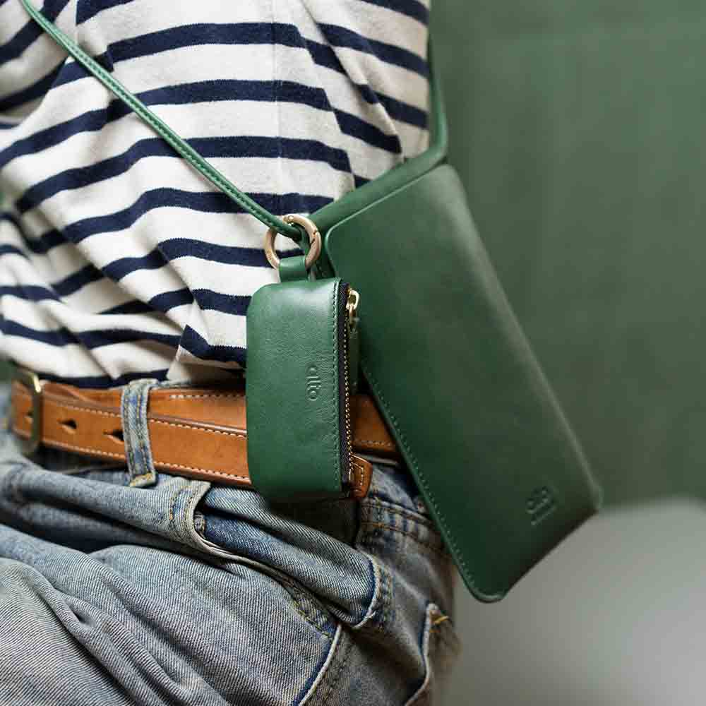 Leather Coin Pouch – Forest Green