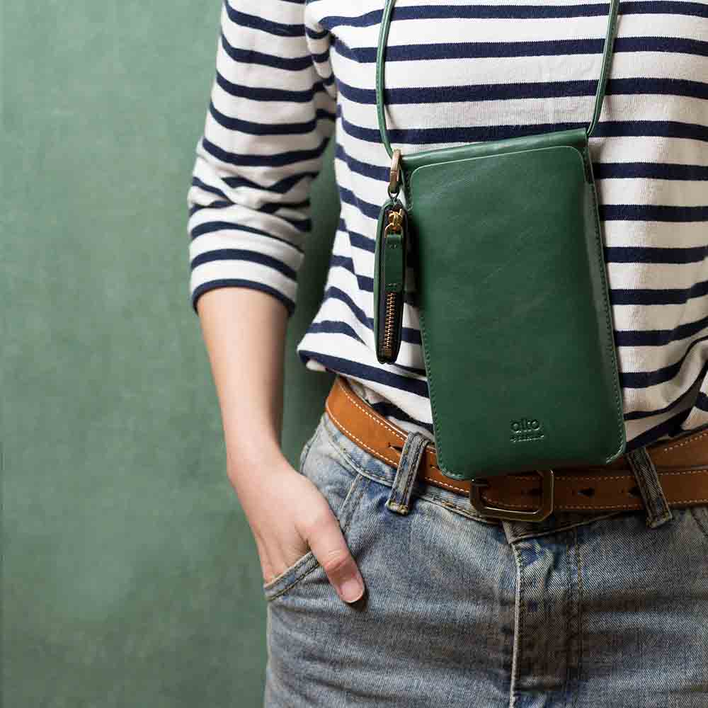 Leather Coin Pouch – Forest Green