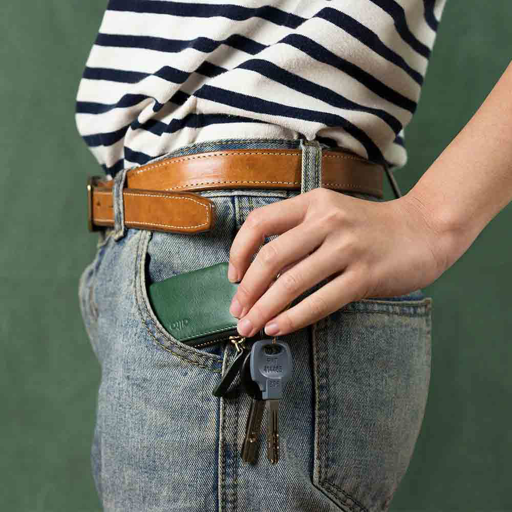 Leather Coin Pouch – Forest Green