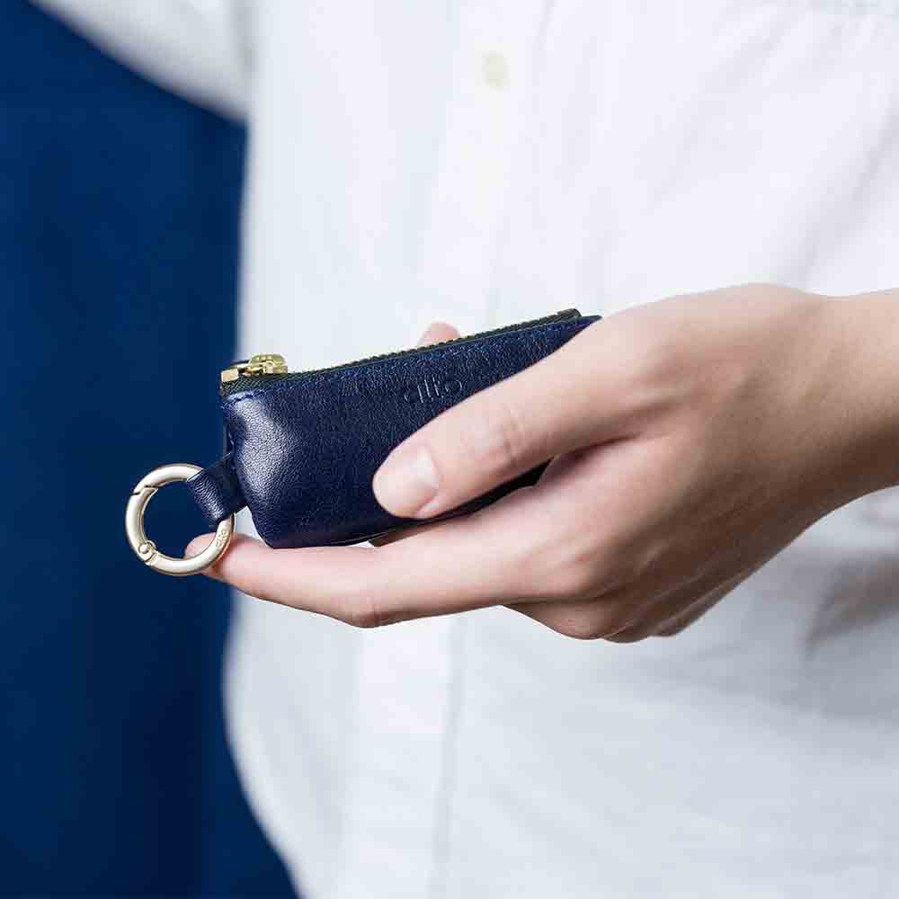 Leather Coin Pouch – Navy Blue