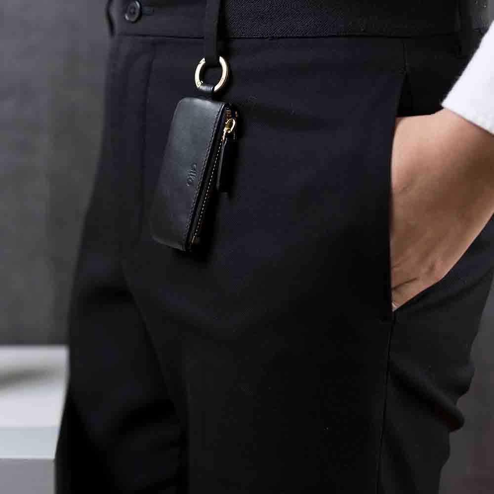 Leather Coin Pouch – Raven Black