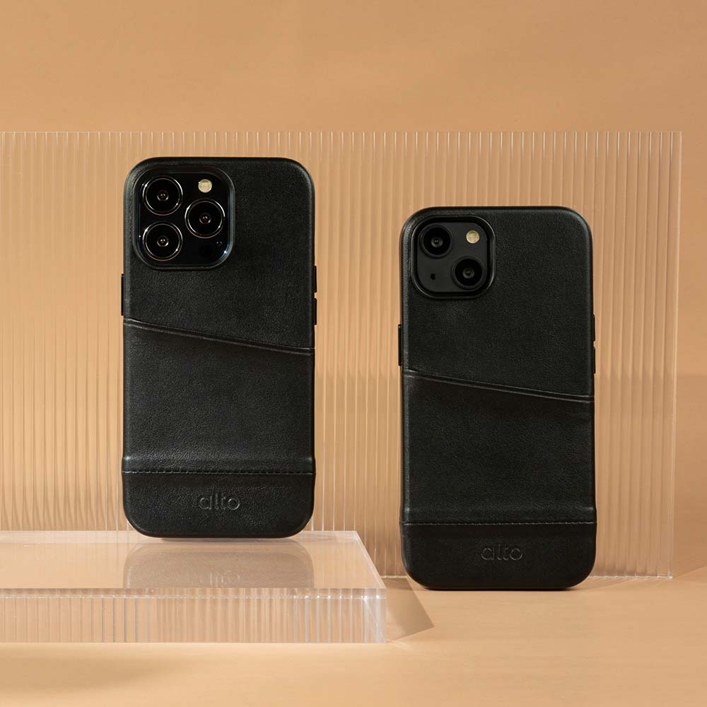 iPhone 13 Series Metro Leather Wallet Case - Raven Black