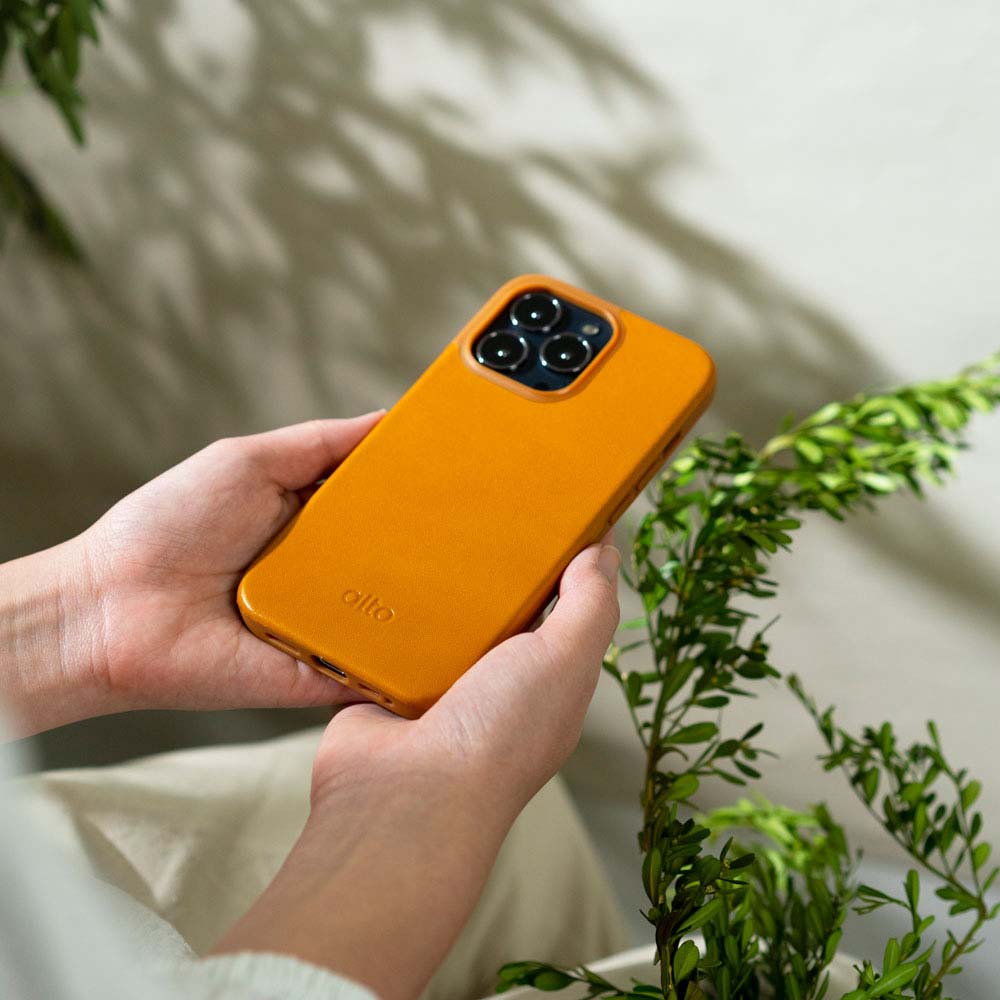 iPhone 13 Series Original 360 Drop Protective Leather Case - Caramel Brown