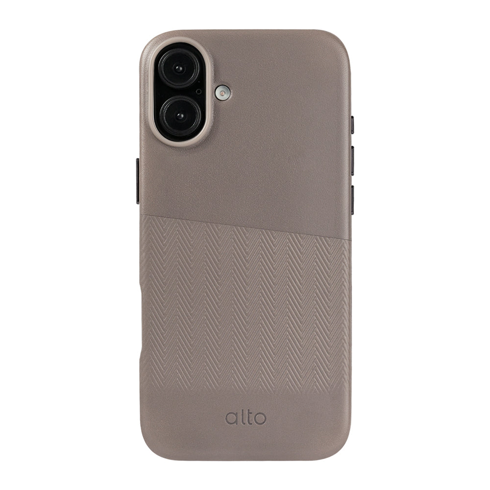 iPhone16シリーズニシンマグサフレザーケース - セメントグレー