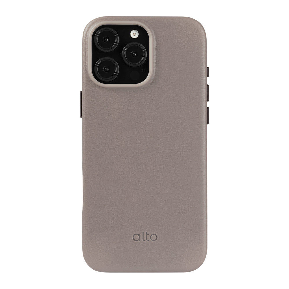 iPhone 16 Series Clop MagSafe Leather Case - Cement Gray