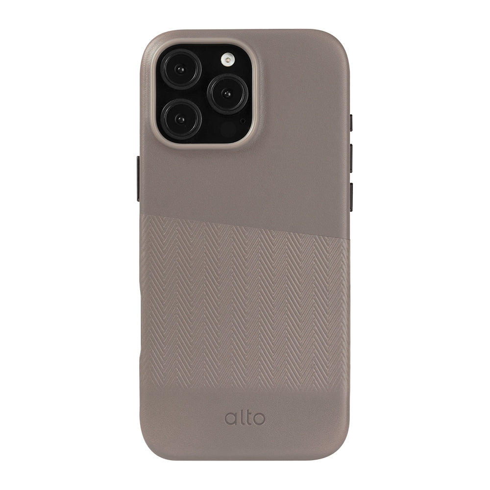 iPhone16シリーズニシンマグサフレザーケース - セメントグレー