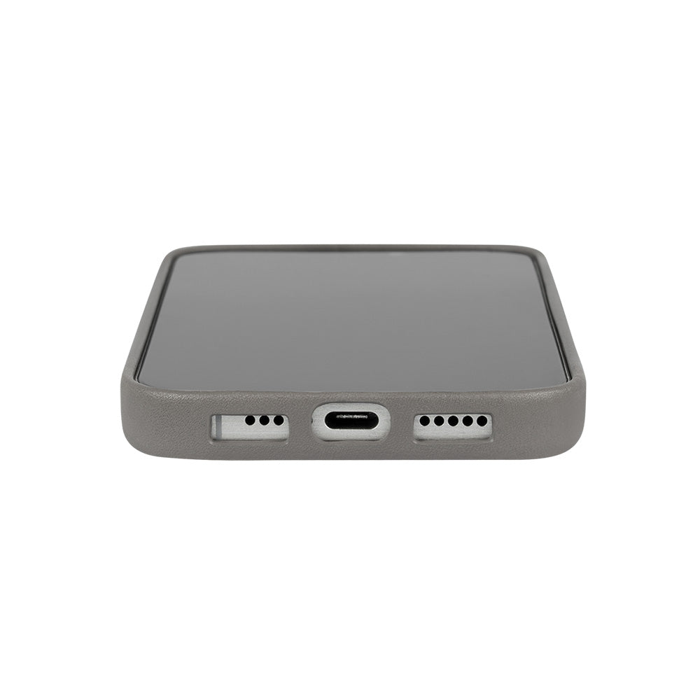 iPhone 16 Series Clop MagSafe Leather Case - Cement Gray