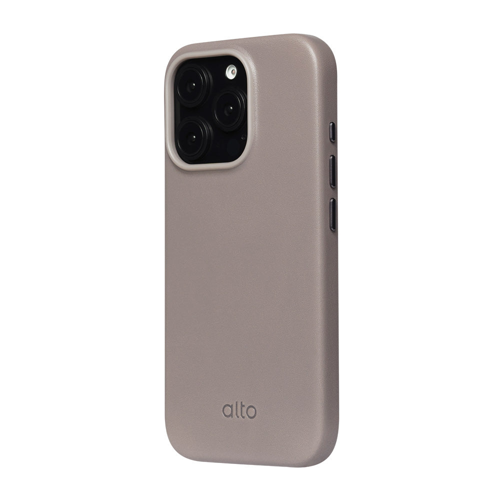 iPhone 16 Series Clop MagSafe Leather Case - Cement Gray