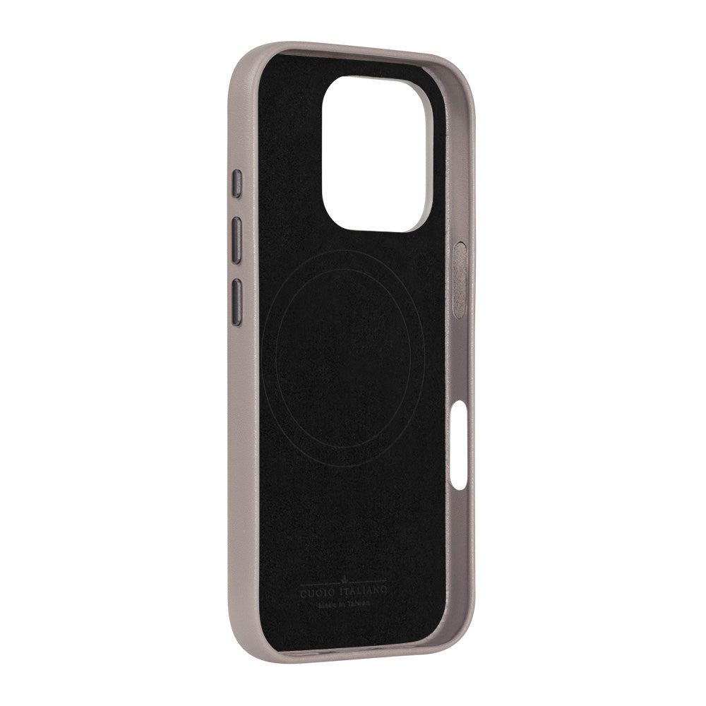 iPhone 16 Series Clop MagSafe Leather Case - Cement Gray
