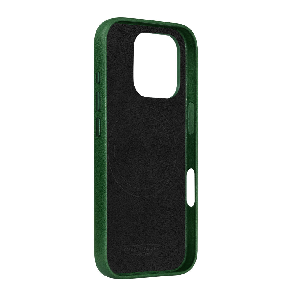 iPhone 16 Series Clop MagSafe Leather Case - Forest Green