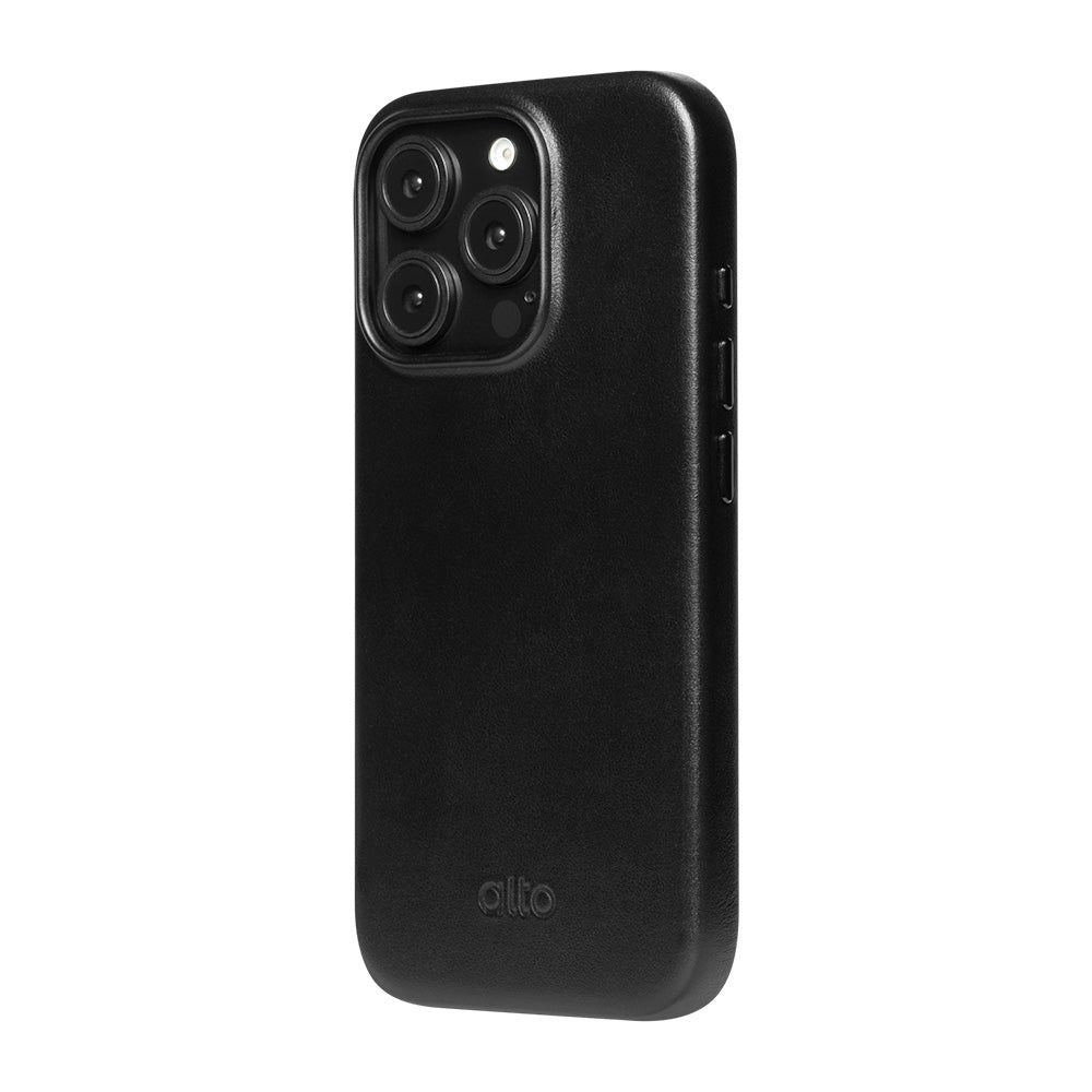 iPhone 16 Series Clop MagSafe Leather Case - Raven Black