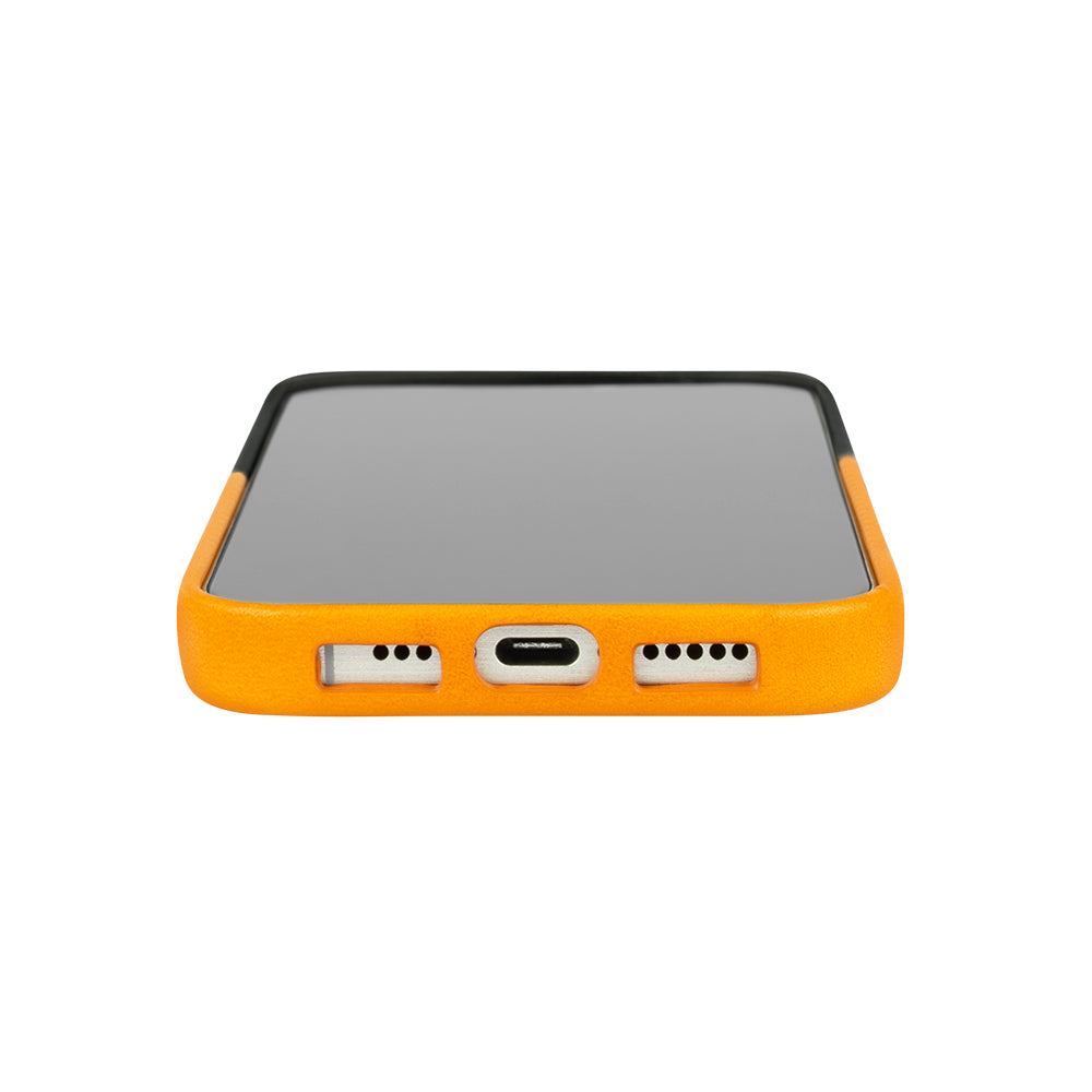 iPhone 16 Series Herring MagSafe Leather Case - Raven Black / Caramel Brown