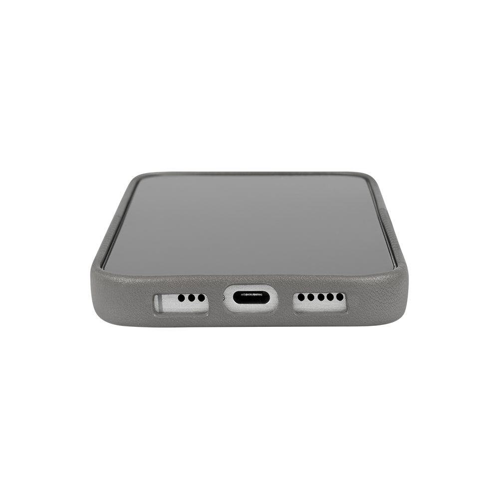 iPhone16シリーズニシンマグサフレザーケース - セメントグレー