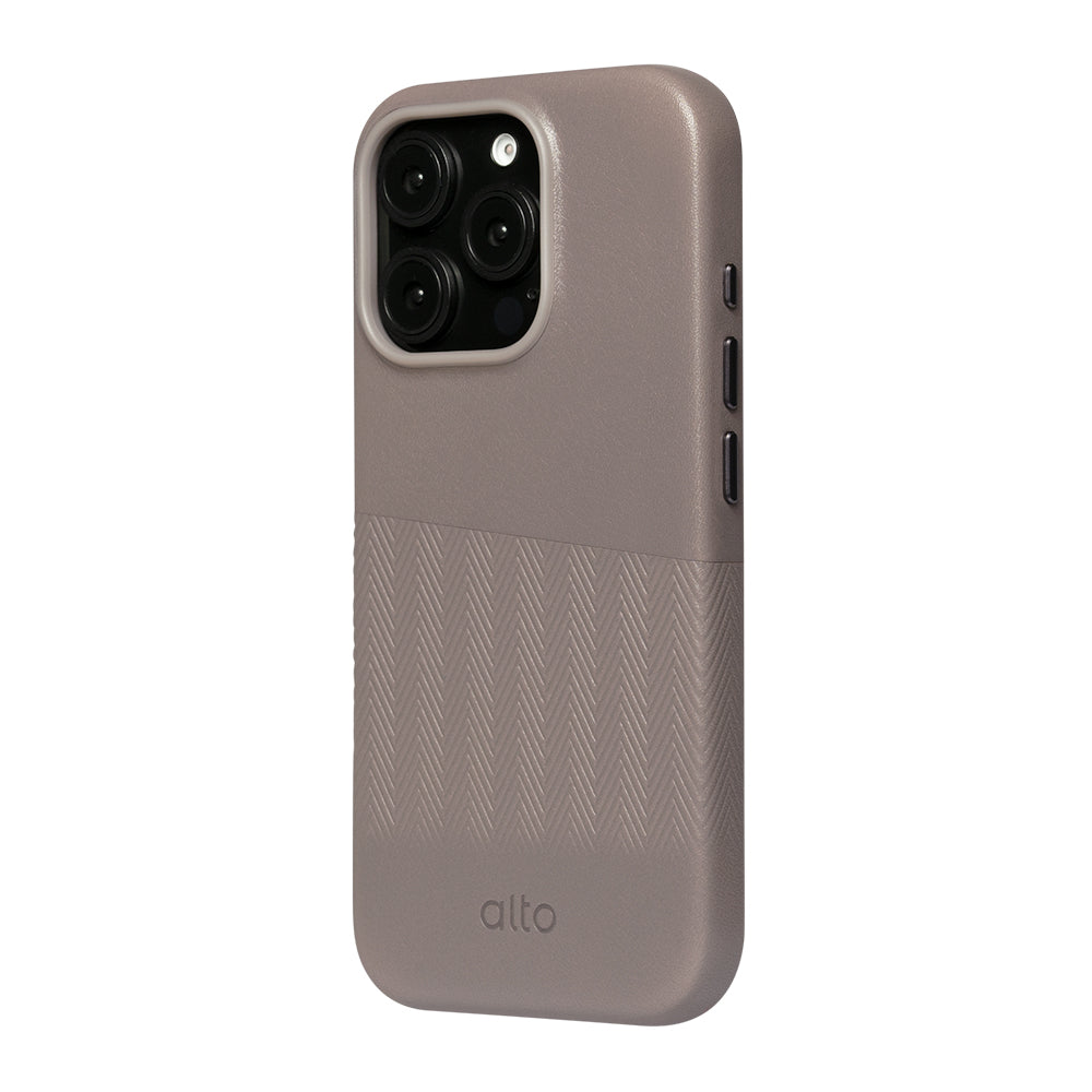 iPhone16シリーズニシンマグサフレザーケース - セメントグレー
