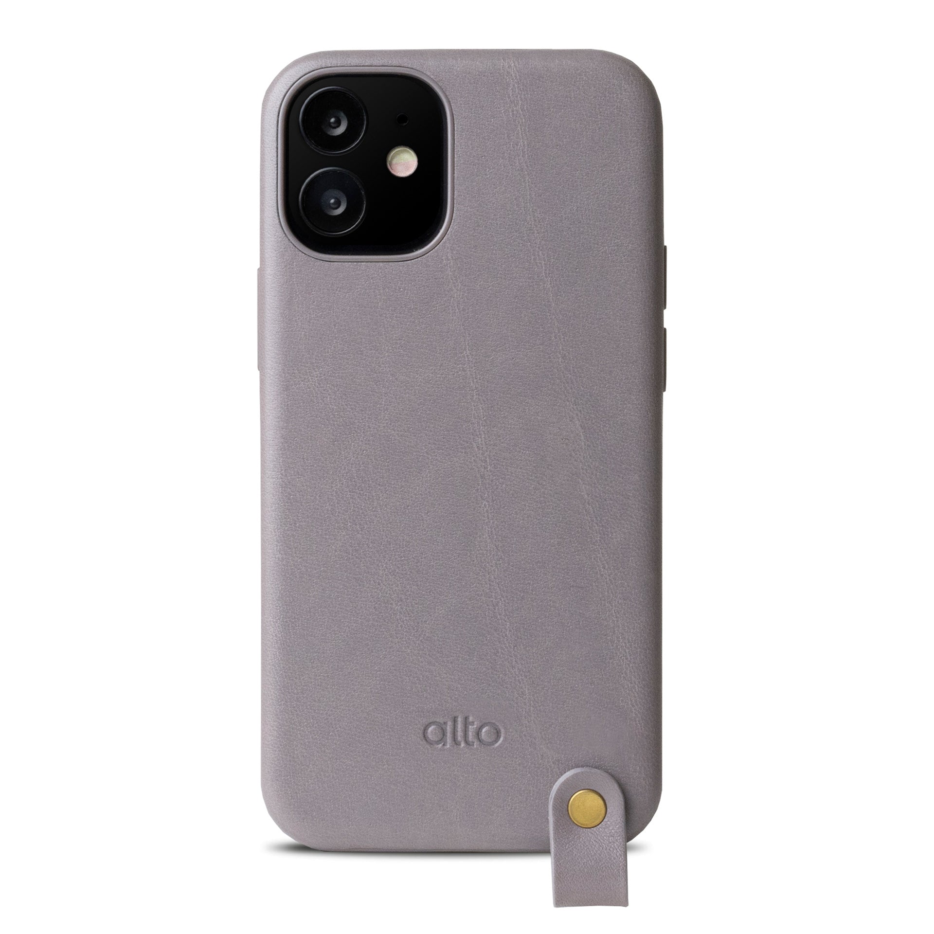 iPhone 12 Mini Anello 360レザーストラップケース - セメントグレー