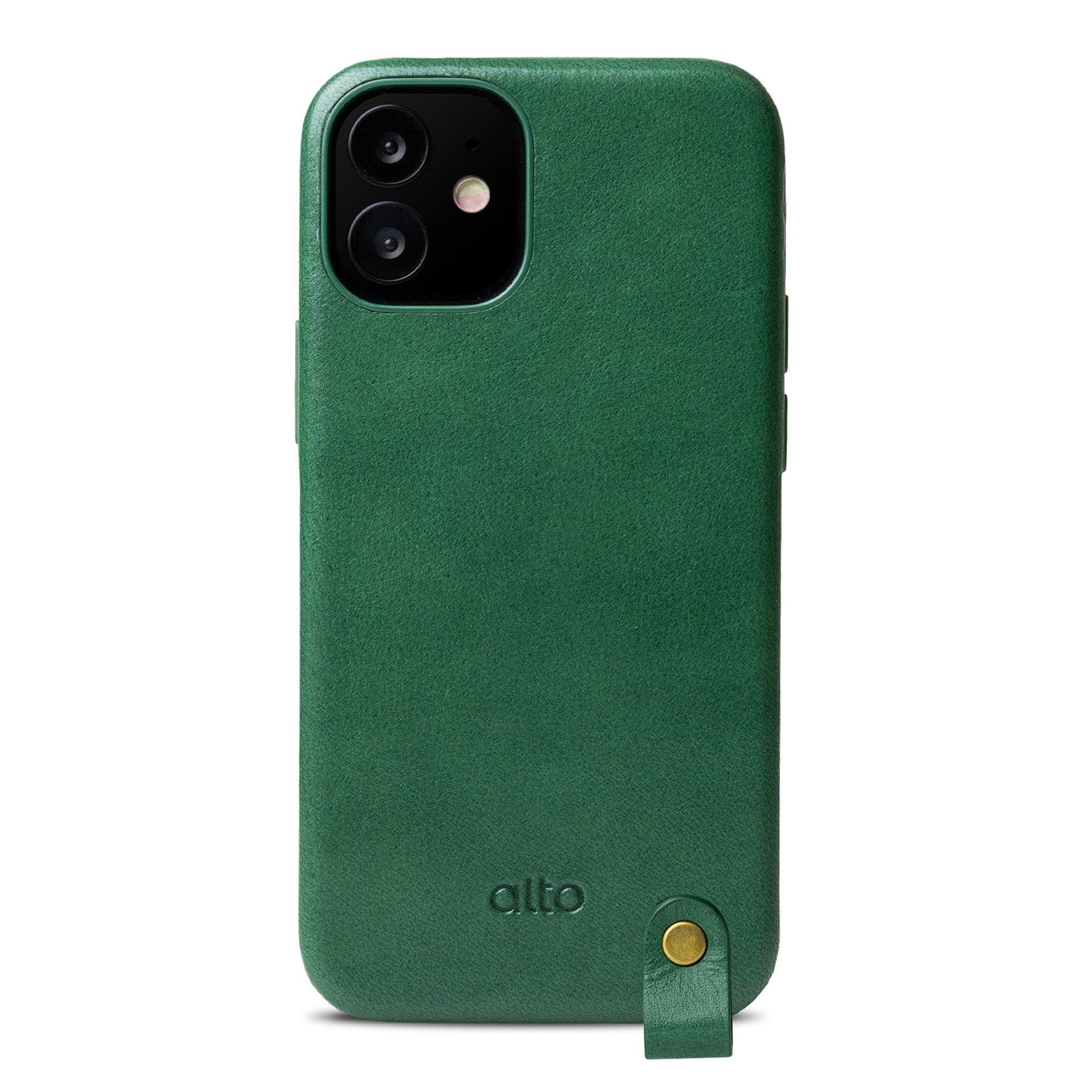 iPhone 12 Mini Anello 360レザーストラップケース - フォレストグリーン