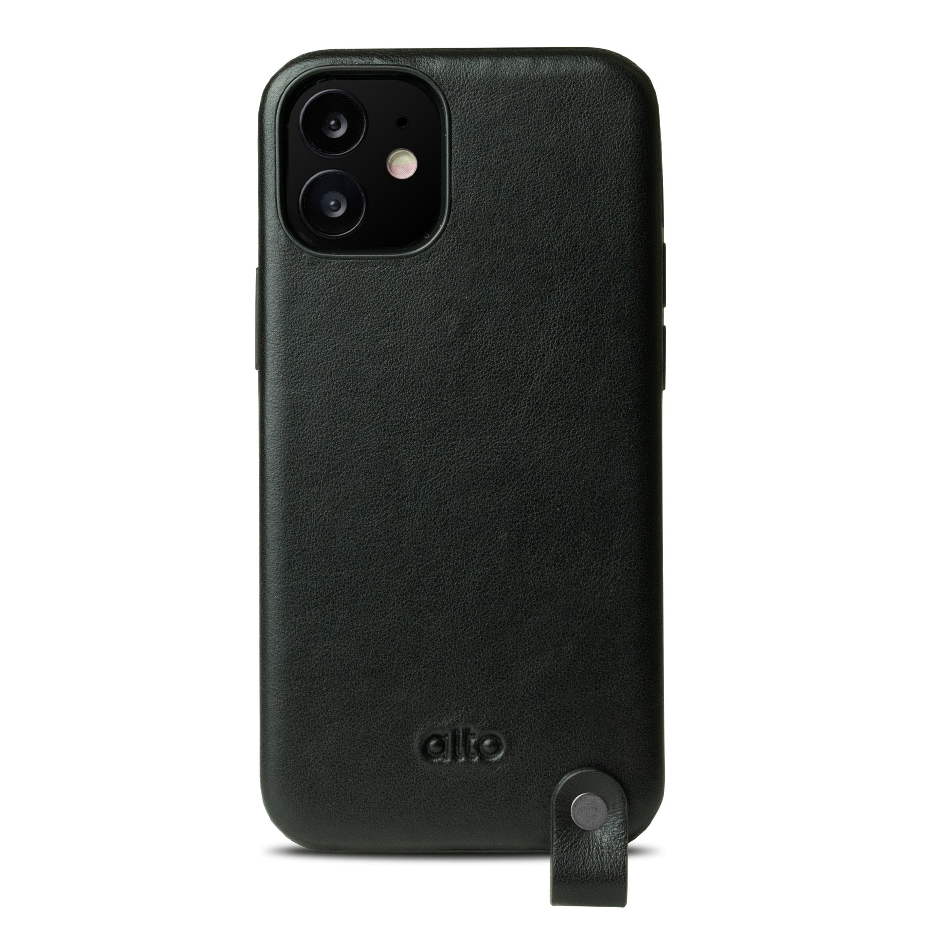 iPhone 12 Mini Anello 360レザーストラップケース - レイヴンブラック