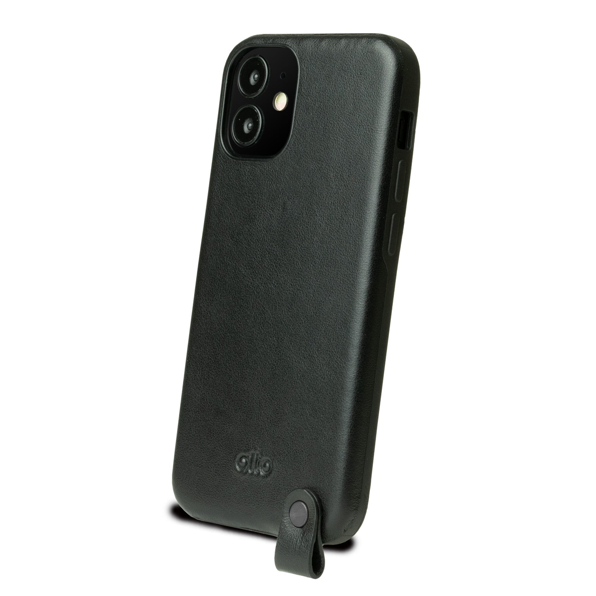 iPhone 12 Mini Anello 360レザーストラップケース - レイヴンブラック