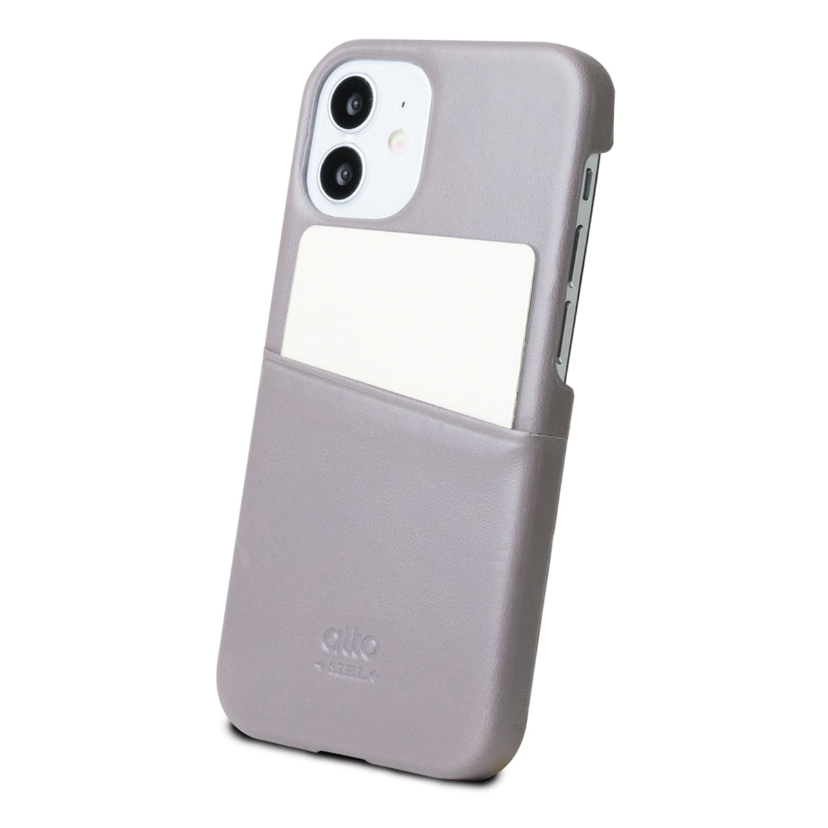 iPhone 12ミニメトロレザーウォレットケース - セメントグレー