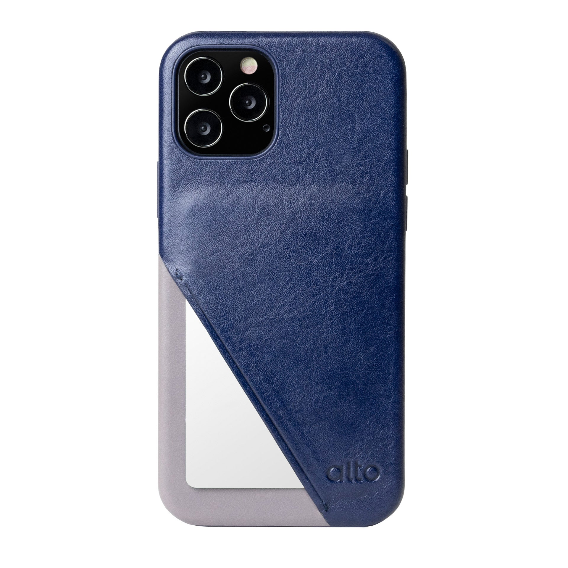 iPhone 12シリーズメトロ360レザーウォレットケース - ネイビー/セメント