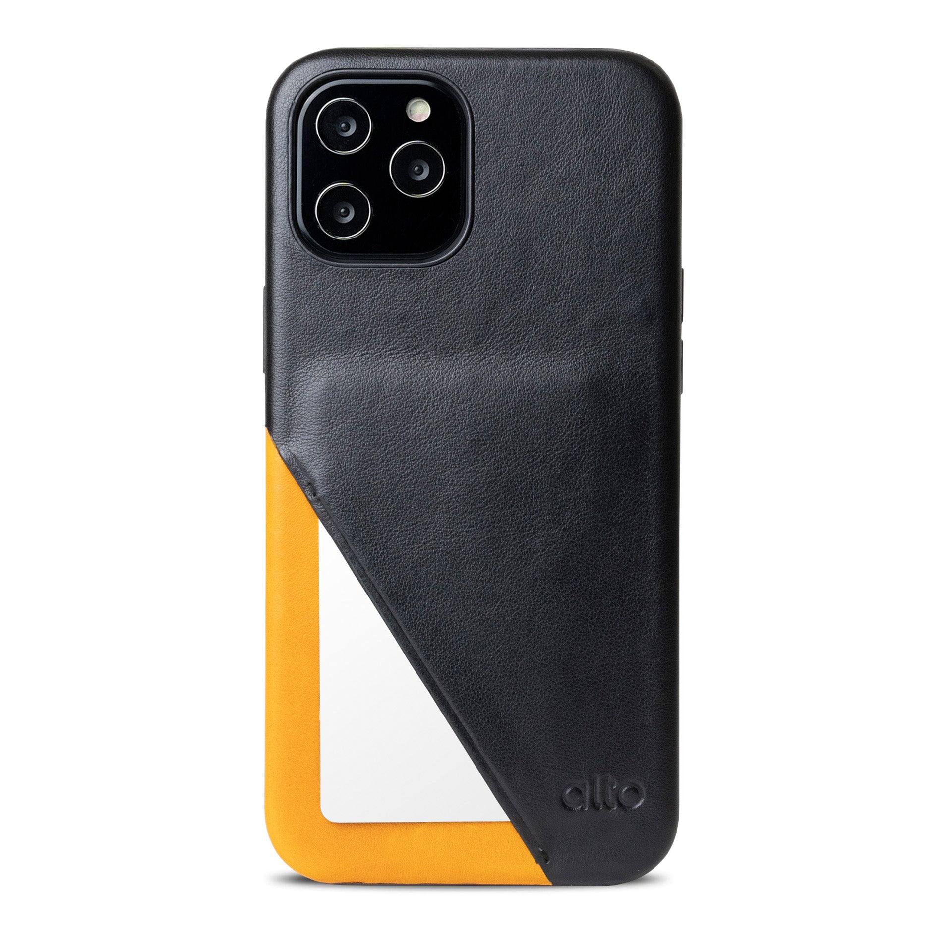 iPhone 12シリーズメトロ360レザーウォレットケース - レイヴンブラック/キャラメルブラウン