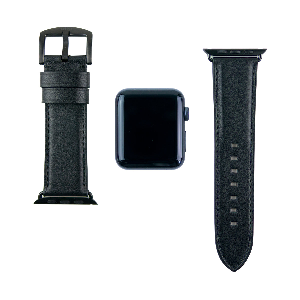 Apple Watch Leather Band 42/44/45/49mm – Raven Black