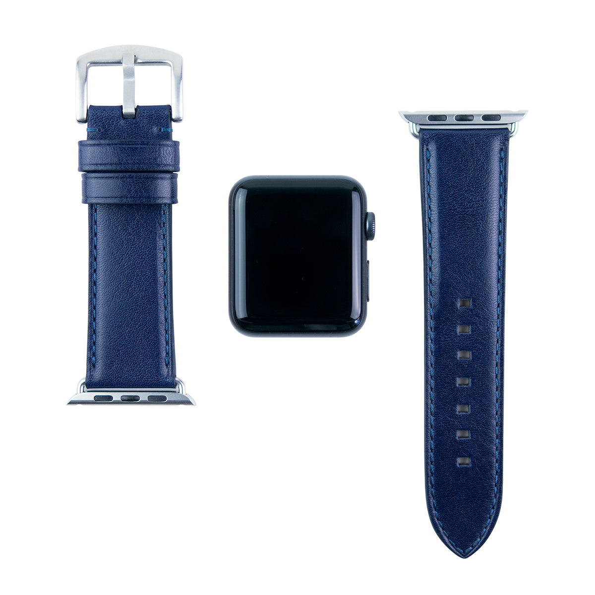 Apple Watch Leather Band 42/44/45/49mm – Navy Blue