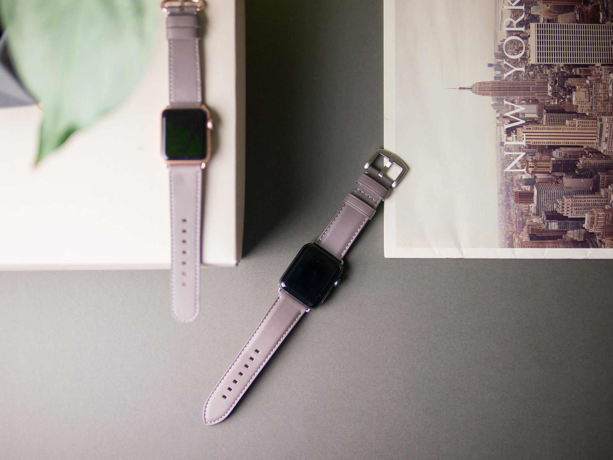 Apple Watch Leather Band 42/44/45/49mm – Cement Gray