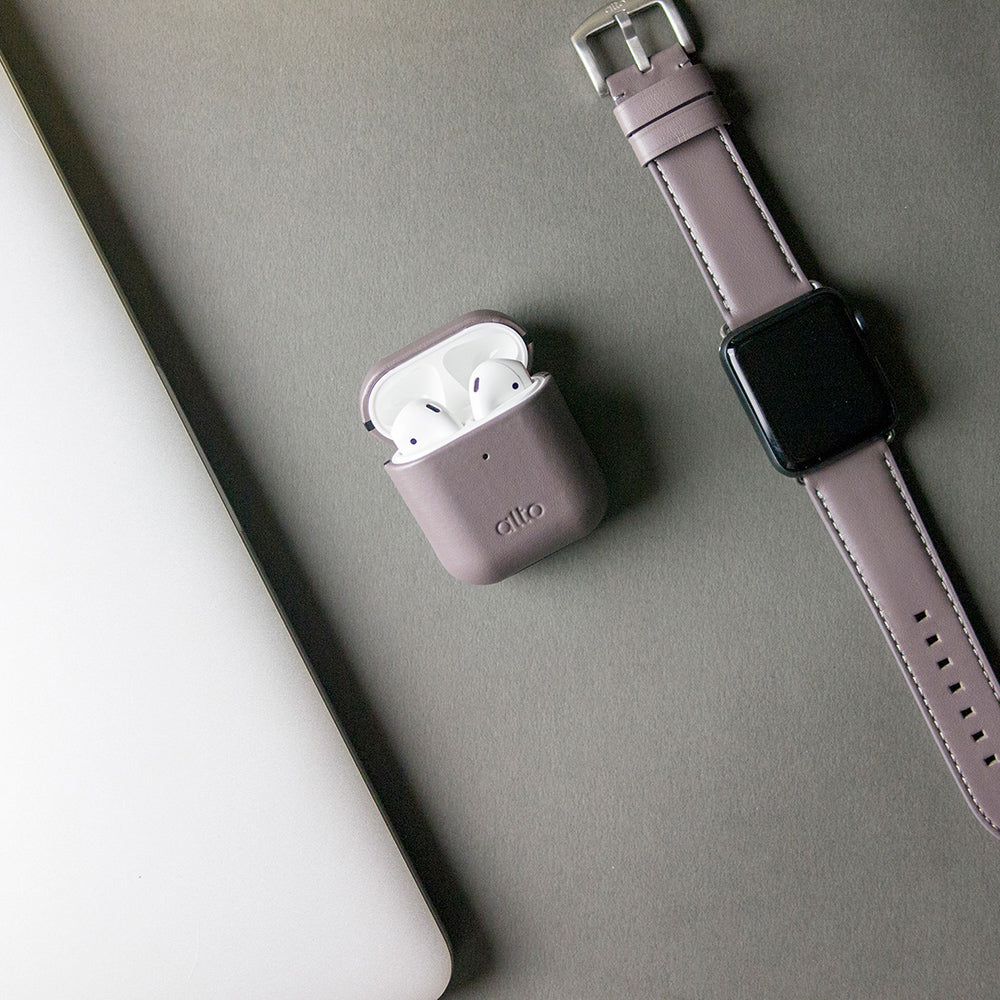 AirPods Leather Case – Cement Gray