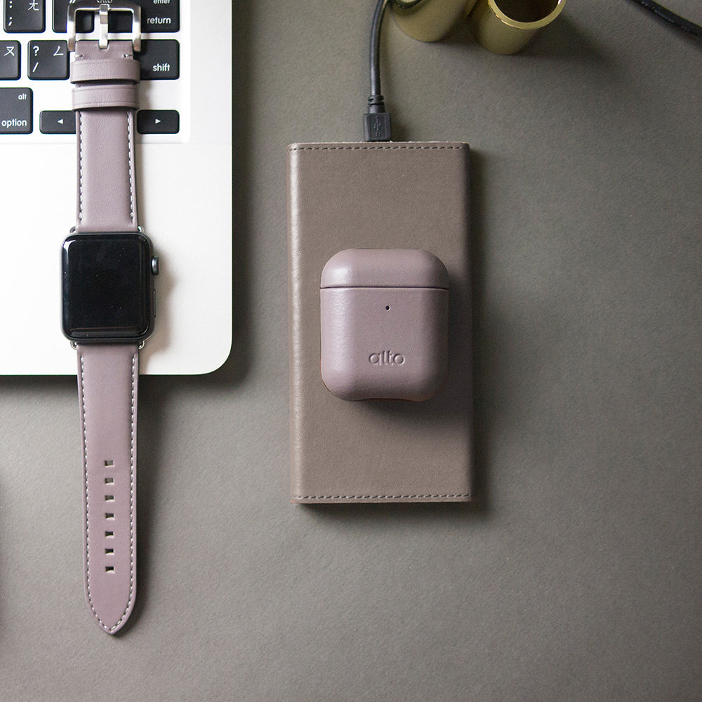 AirPods Leather Case – Cement Gray