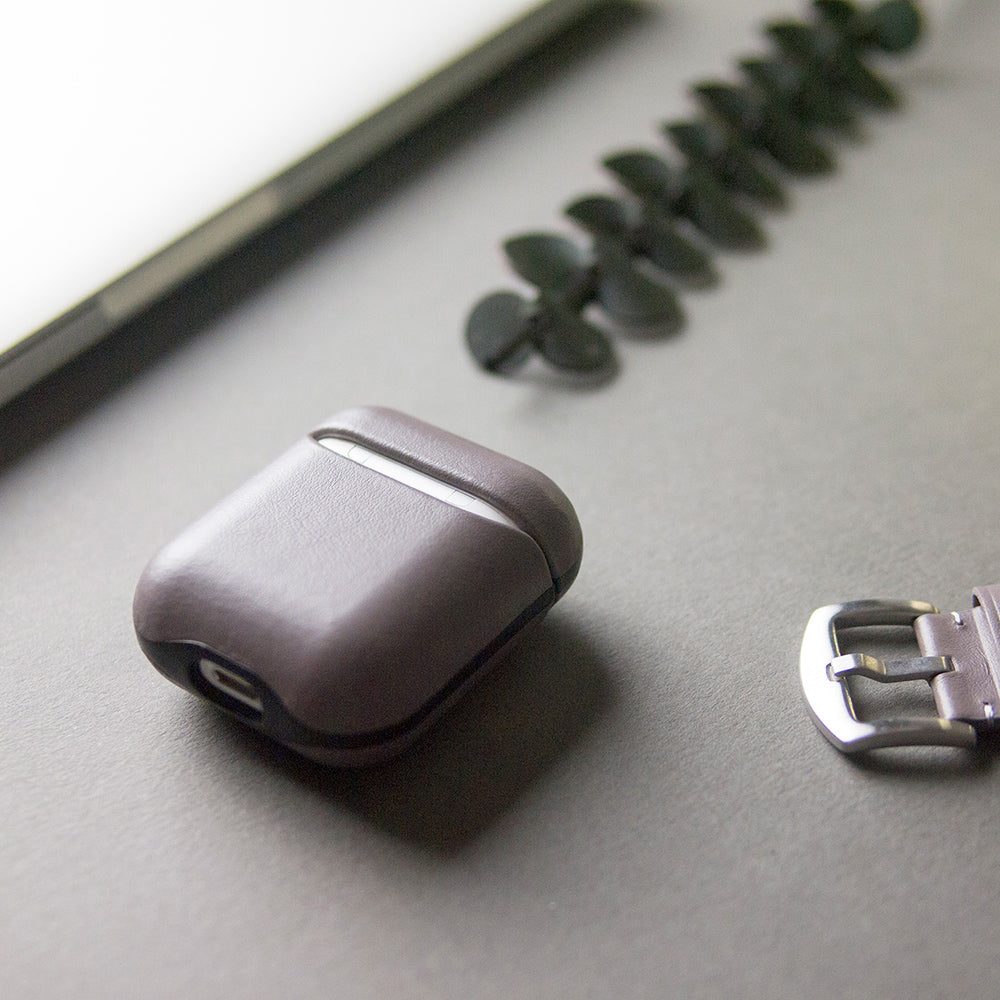 AirPods Leather Case – Cement Gray