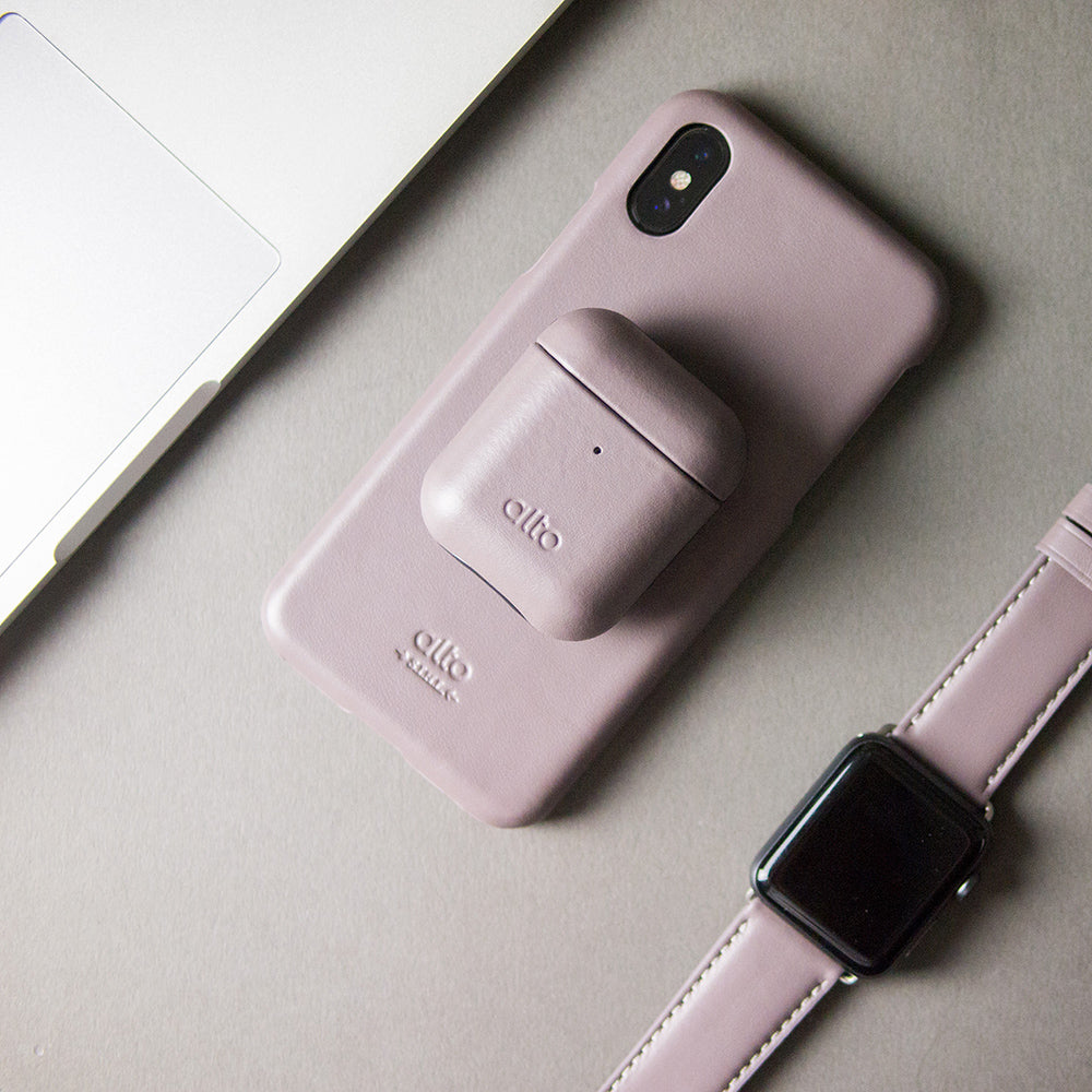 AirPods Leather Case – Cement Gray