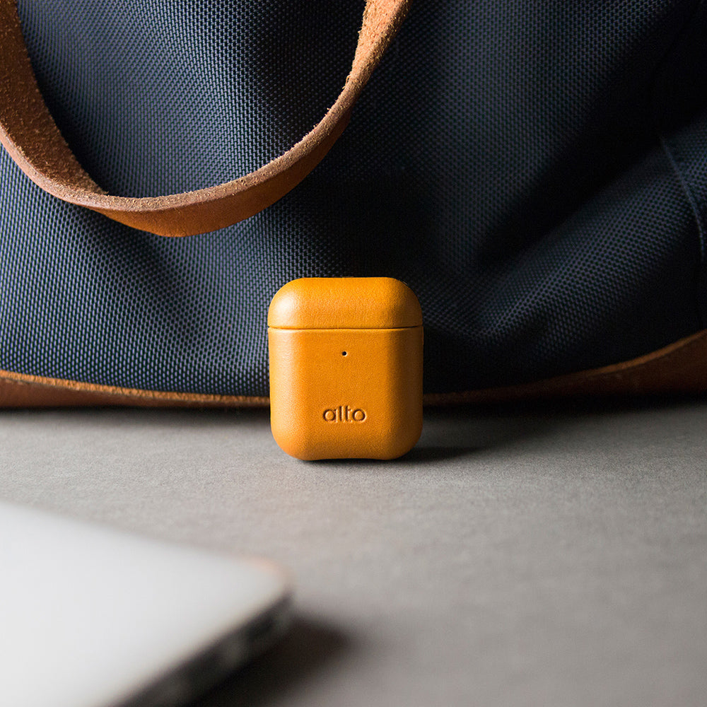 AirPods Leather Case – Caramel Brown